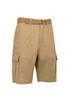 BLUE ROCK MEN'S COTTON STRETCH RIPSTOP CARGO SHORTS WITH BELT - KHAKI - SIZE 42 New