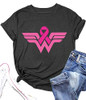 LAZYCHILD BREAST CANCER SHIRTS FOR WOMEN PINK RIBBON WOMEN XL - DARK GRAY