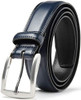 CARLO FELLINI BELTS FOR MEN MEN'S DRESS BELT 100% COW LEATHER BELT 34/36 - NAVY