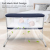 LI'L PENGYU BABY BASSINET BEDSIDE SLEEPER FOR BABY BEDSIDE CRIB - NAVY BLUE