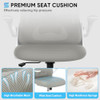 SYTAS ERGONOMIC DESK CHAIR WITH PADDED LUMBAR SUPPORT FLIP UP ARMS - WHITE/GRAY