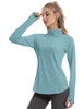 FKEEP WOMEN'S LONG SLEEVE ATHLETIC JACKETS UPF 50+ THUMB HOLES LAKE BLUE S New