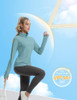FKEEP WOMEN'S LONG SLEEVE ATHLETIC JACKETS UPF 50+ THUMB HOLES LAKE BLUE S New