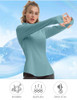 FKEEP WOMEN'S LONG SLEEVE ATHLETIC JACKETS UPF 50+ THUMB HOLES LAKE BLUE S New