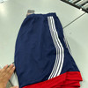 JUMPSTART BASKETBALL SHORTS WITH NAVY WHITE STRIPES RED TRIM - L - NAVY/RED New