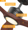 FM1005A-3A52-B2 Natural Solid Wood Ceiling Fan Light 52" No Remote Black Walnut