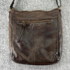 ESTALON CROSSBODY BAG PURSE TOTE LEATHER WOMENS WOVEN - BROWN