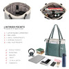 BAG WIZARD WOMEN'S WORK BAG LAPTOP COMPARTMENT ZIPPER POCKET TEACHER TOTE GREEN