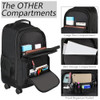 MATEIN ROLLER BACKPACK 18 INCH LARGE TRAVEL LAPTOP BAG 4 WHEELS - BLACK