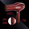 RED PRO 3200 Turbo Pro Detangler AC Hair Dryer, 3 Heat/2 Speed BDP03 - RED