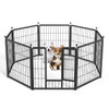 SIMPLE DELUXE DOG PLAYPEN INDOOR | OUTDOOR, 24" HEIGHT, 8 PANELS - BLACK