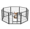 SIMPLE DELUXE DOG PLAYPEN INDOOR | OUTDOOR, 24" HEIGHT, 8 PANELS - BLACK