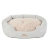 TOWN & COUNTRY EVERYDAY CUDDLETOWN FAUX LINEN COMFY COZY CUDDLER PET BED New