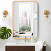 FUWU HOME WOOD BATHROOM MIRROR FOR WALL 26" X 40" FARMHOUSE 115105N - NATURAL