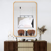 FUWU HOME WOOD BATHROOM MIRROR FOR WALL 26" X 40" FARMHOUSE 115105N - NATURAL
