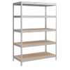 SONGMICS 5-Tier Storage Shelves, 23.6 x 47.2 x 70.9, Silver and Natural Beige