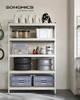 SONGMICS 5-Tier Storage Shelves, 23.6 x 47.2 x 70.9, Silver and Natural Beige