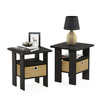 Furinno Andrey Set of 2 End Side Table Night Stand Bedside Table - Espresso