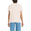 LANDS' END WOMEN'S RELAXED SUPIMA COTTON T-SHIRT - SIZE: WOMEN L - IVORY/PEACH New
