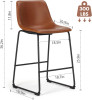 NEWBULIG 26 INCH COUNTER HEIGHT BAR STOOLS SET OF 2 - BROWN