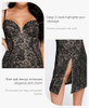 Popilush Lace Cocktail Dresses Women Formal Corset Shapewear Deep V Neck Midi New