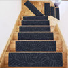 ESUPPORT NON-SLIP STAIR TREADS CARPET MAT RUG 8 * 30" LEAF PATTERN - GRAY New