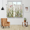 AIMEGO Floral Rustic Kitchen Curtains 36"N 2 Panels Vintage Farmhouse Country New