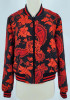 ALICE + OLIVIA LONNIE BOMBER JACKET - SIZE: WOMEN S - RED/BLACK New