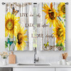 Aimego Sunflower Country Floral Kitchen Curtains - Rustic Vintage Flowers