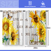 Aimego Sunflower Country Floral Kitchen Curtains - Rustic Vintage Flowers