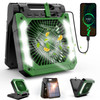 INNOPOWER 20000MAH SOLAR POWER CAMPING FAN WITH LED LANTERN CKFAN-001 - GREEN