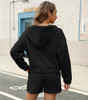 FKEEP WOMENS 2 PIECE SWEATSUIT OUTFITS HALF ZIP HOODIE (WOMEN M) - BLACK New