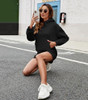 FKEEP WOMENS 2 PIECE SWEATSUIT OUTFITS HALF ZIP HOODIE (WOMEN M) - BLACK New