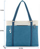 WXNOW WOMEN LAPTOP TOTE BAG CANVAS HANDBAG PURSE SHOULDER BAG - BLUE