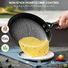 LAMFO Cast Iron Skillets, 8 Inch 10 Inch Non Stick Frying Pans - Black