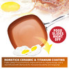 Gotham Steel 9.5" Square Fry Pan Ultra Nonstick Ceramic GS-SQNSPAN-ORG/BLK-9.5