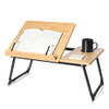 WISHACC BOOK STAND FOR READING IN BED BAMBOO LAPTOP STAND ADJUSTABLE - BAMBOO