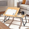 WISHACC BOOK STAND FOR READING IN BED BAMBOO LAPTOP STAND ADJUSTABLE - BAMBOO