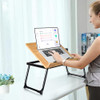 WISHACC BOOK STAND FOR READING IN BED BAMBOO LAPTOP STAND ADJUSTABLE - BAMBOO