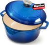 MÜELLERHOME MUELLER 6QT DUTCH OVEN, HEAVY DUTY CASSEROLE WITH LID - AQUA BLUE