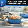 MÜELLERHOME MUELLER 6QT DUTCH OVEN, HEAVY DUTY CASSEROLE WITH LID - AQUA BLUE