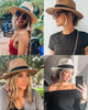 FURTALK Womens Mens Wide Brim Straw Panama Hat Fedora Summer Beach Sun Hats New