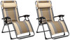 Amazon Basics Outdoor Padded Zero Gravity Folding Lounge Chair Pack of 2 - Beige