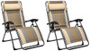 Amazon Basics Outdoor Padded Zero Gravity Folding Lounge Chair Pack of 2 - Beige
