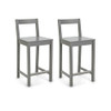 AMAZON BASICS WOODEN BAR STOOL WITH BACKREST 24", SET OF 2 - GRAY
