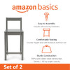 AMAZON BASICS WOODEN BAR STOOL WITH BACKREST 24", SET OF 2 - GRAY