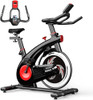 UPREIGN EXERCISE BIKE,STATIONARY BIKES FOR HOME - ADJUSTABLE WORKOUT - BLACK RED