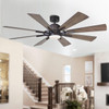 PARROT UNCLE 60" ORETHA WINDMILL DC CEILING FAN LED LIGHTING - OIL-RUBBED BRONZE