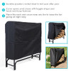 SUNNYDAZE OUTDOOR FIREWOOD LOG RACK AND COVER COMBO SET - 4FOOT, BLACK