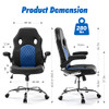 OLIXIS GAMING ERGONOMIC OFFICE DESK FLIP-UP ARMRESTS AND SUPPORT PU - BLUE